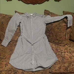 Classic Blue and White Checkered Dress